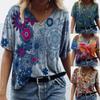 Fashion Women's Summer Printed Short Sleeve Crew-Neck T-Shirt Casual Tee Tops
