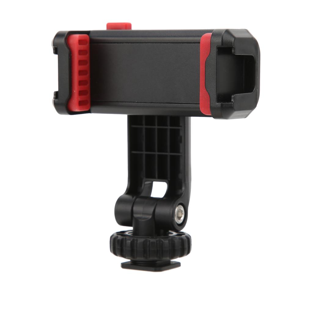 360 Degree Rotation Phone Clip Phone Bracket with Cold Shoe Mount for Microphone Fill Light