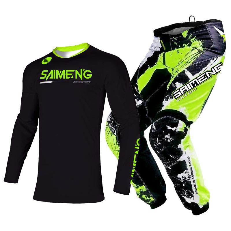Комплект экипировки для мотокросса для детей 4 5 6 7 8 9 10 11 12 13 лет Молодежный детский мотоциклетный костюм для мальчиков и девочек, майка, штаны, гоночный костюм для бездорожья, эндуро, мотокросса, горного велосипеда