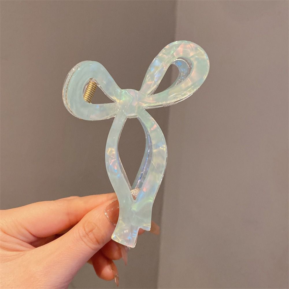 Colorful Acetate Grab Clip Korean Style Large Shark Clip Elegant Bow Hair Claw  Ladies