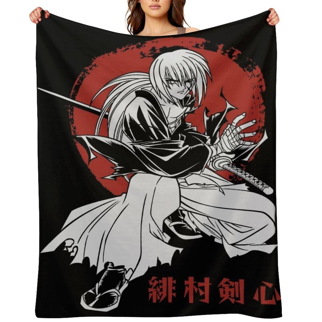 Kenshin Himura Throw Blanket Picnic Sofas Bed Retros Blankets