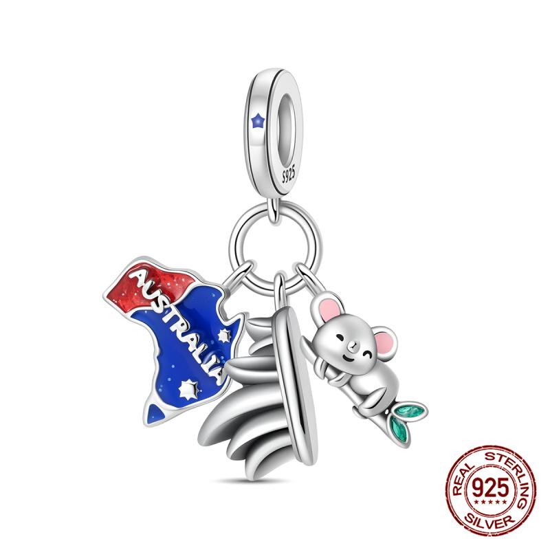 Winter Series Ski Polar Bear Snowman Charms Fit Original Bracelet DIY Jewelry Making Women Gift 100% 925 Silver