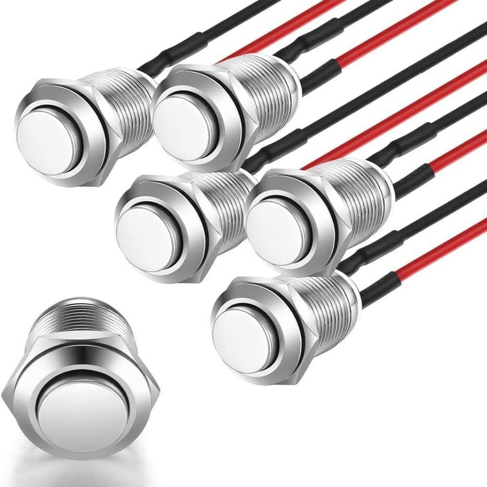 Durable 12mm Push Button Switch Self-Locking Latching On Off Prewired