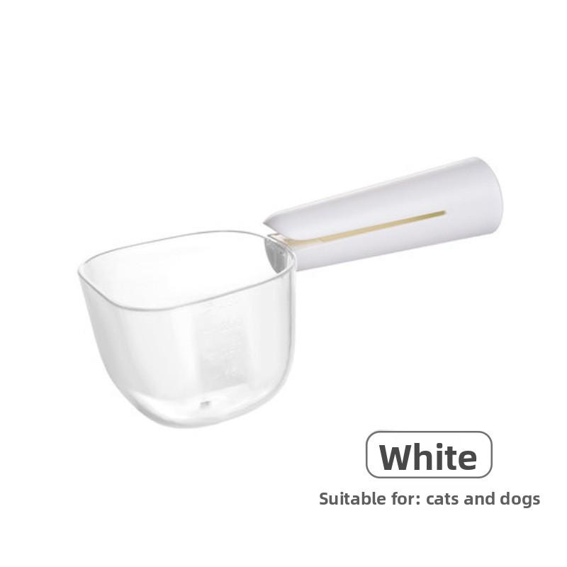 Transparent Pet Food Spoon with Scale Measurement, Cat and Dog Pet Food Scooping Spoon, Cat and Dog Food Spoon