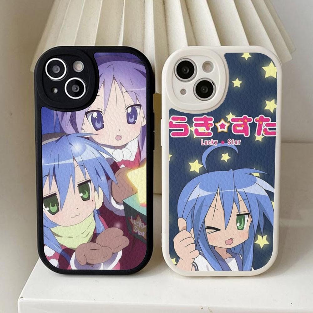 Аниме девушка Lucky Star Чехол для телефона Жесткая кожа Для iPhone 16 15 14 13 12 Mini 11 14 Pro Max Xs X Xr 7 8 Plus Fundas