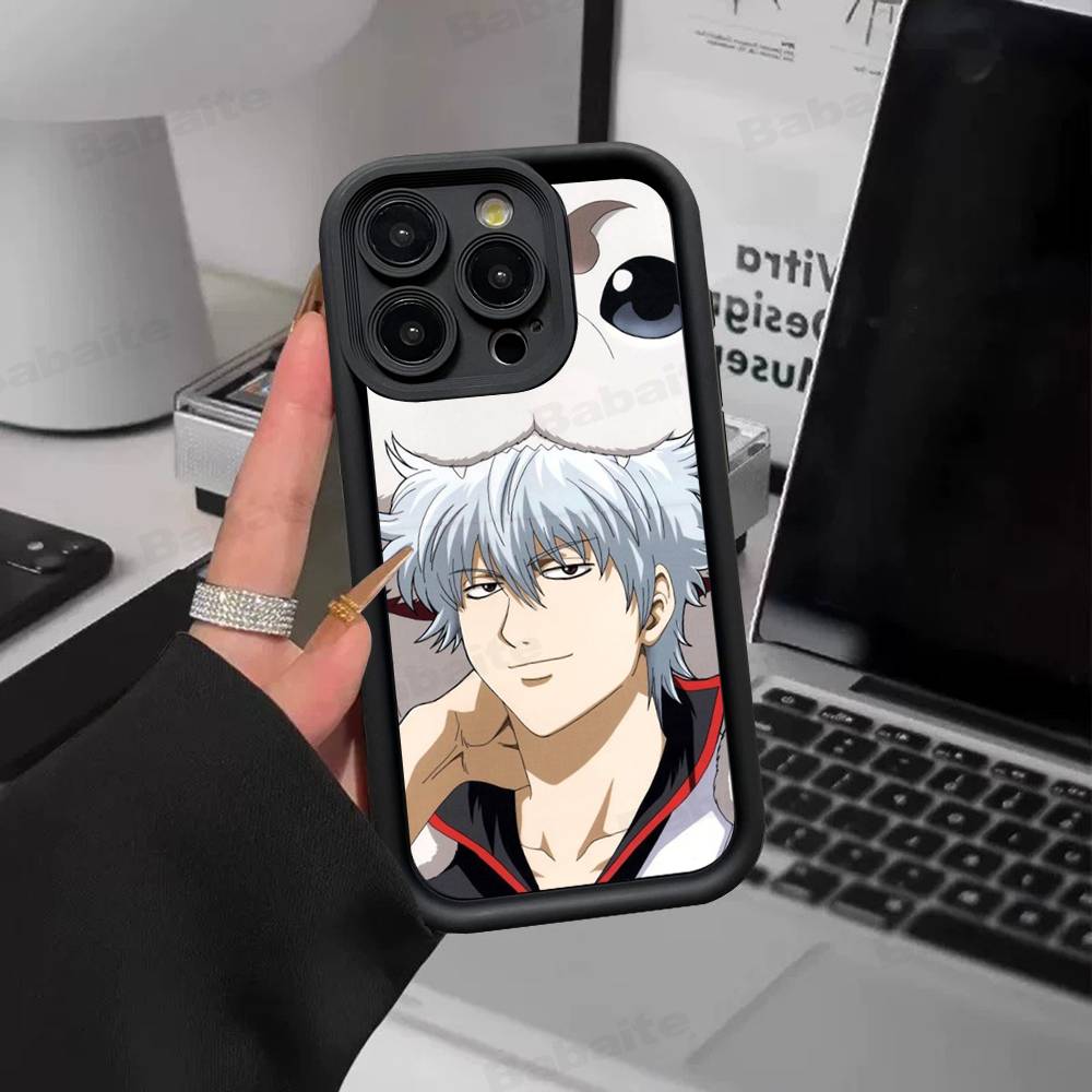 Смешной аниме GINTAMA Силиконовый мягкий чехол для телефона Для IPhone 17 16 15 14 Plus 13 12 Mini 11 Черный чехол