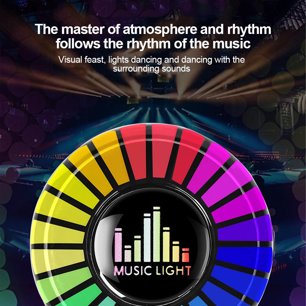 Автомобильный музыкальный звукосниматель, ритм-лампа, освежитель воздуха, светодиодная лента RGB, управление звуком, голосовой ритм, атмосфера, свет, многоцветное управление через приложение