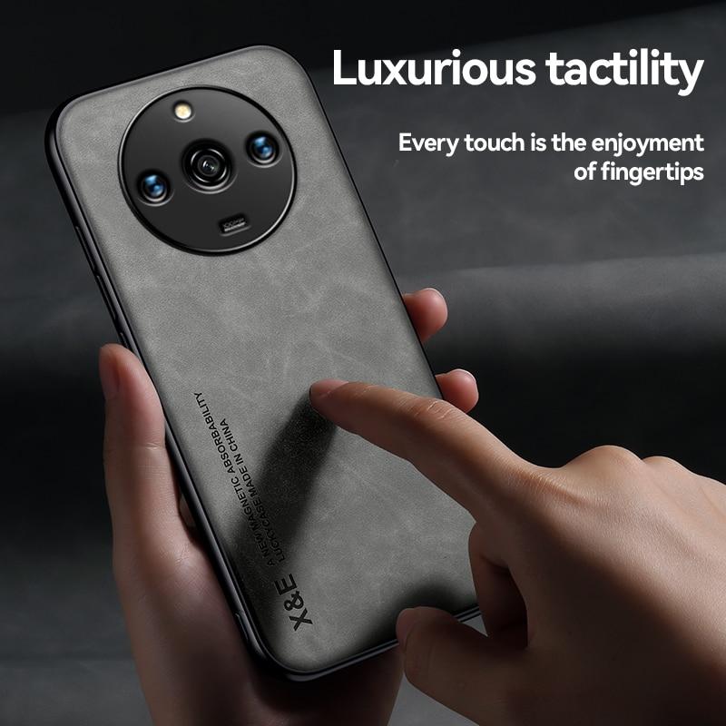 KEYSION Роскошная кожаная противоударная задняя крышка для телефона Realme 11 Pro 5G и OPPO Realme 11 Pro+ с шелковистым ощущением и ретро-дизайном