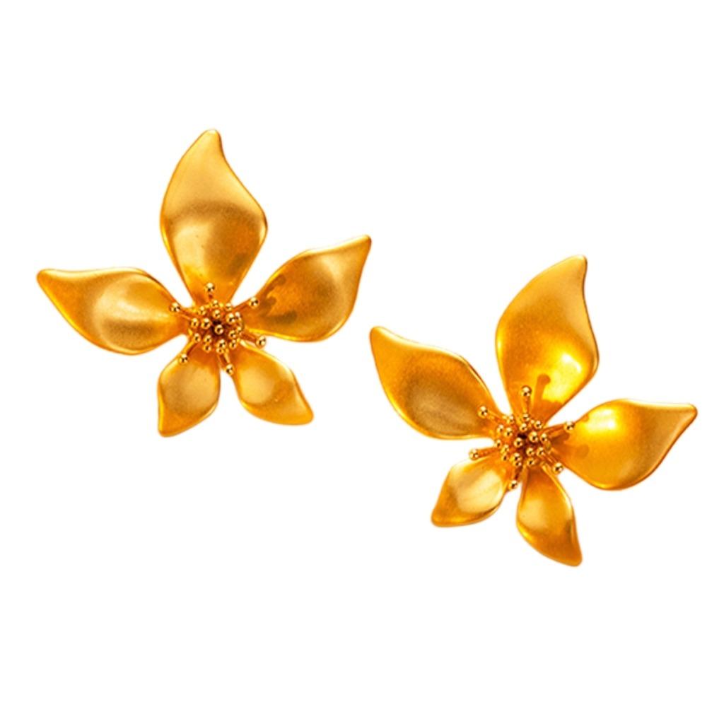 Textured Pearl Ear Studs Elegant Flower Earrings Jewelry Creative Ginkgo Leaf Earrings Party