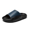 Large Size Cool Slippers Men's Leather Outer Wear Beach Shoes Thick-soled Non-slip and Wear-resistant Open-toed Cool Slippers Blue
