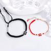 Концентрический узел Парный ручной браслет Женский нишевый дизайн Плетеный красный шнур Круглый бусинный Чанлэ Вэйян Парный браслет