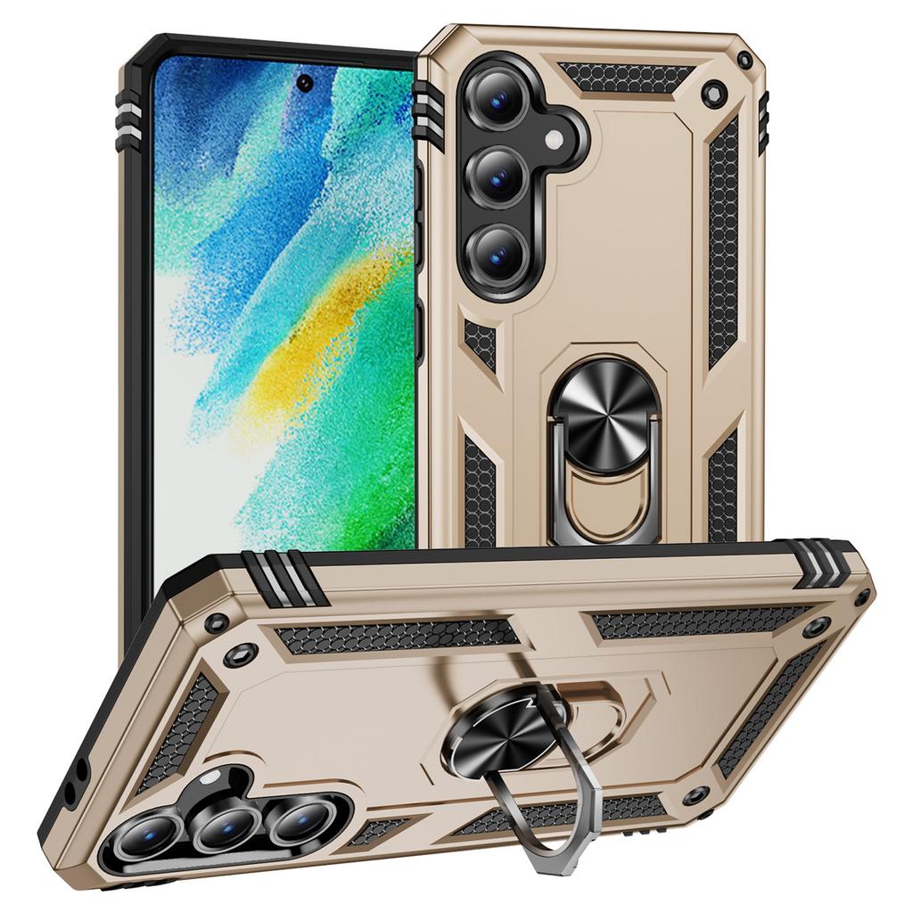 Чехол для Samsung Galaxy S24 FE, PC+TPU, чехол для телефона с вращающейся подставкой-кольцом