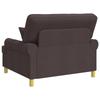 XXL Armchair with Cushions Dark Brown Fabric