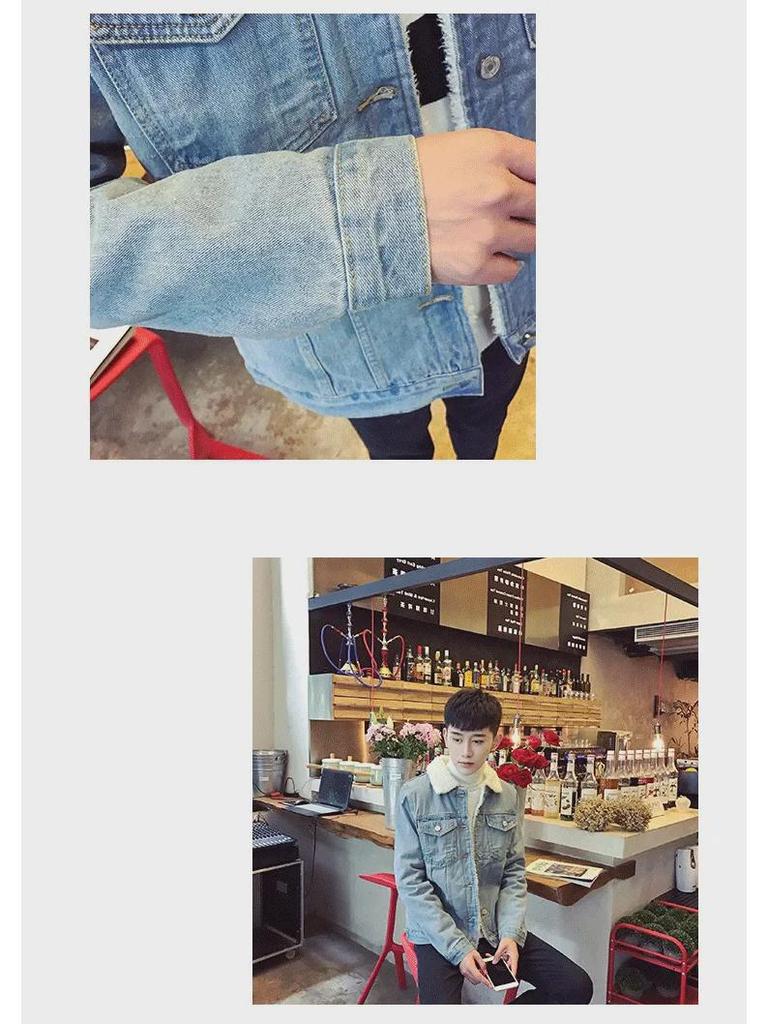 Японская ретро-бархатная джинсовая куртка с подкладкой из овечьей шерсти — зимний тренд для студентов и пар