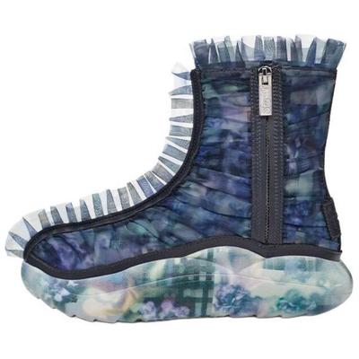 Collina Strada X Синтетическая кожа Легкие ботильоны на молнии Женские ботильоны Темно-синие-Цветочный 1170430-DFL