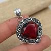 Гранатовый драгоценный камень стерлингового серебра 925 пробы Ювелирные изделия ручной работы Элегантный кулон для нее