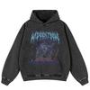 Уличная одежда Ретро Жестокий Призрак Графический Выстиранный Черный Оверсайз Унисекс Толстовка Y2K