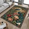 1pc Peacock Flowers Carpet Anti Slip Polyester Floor Mat for office.Bedroom