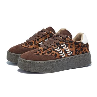 Мода Мода Леопардовая Лоскутная Обувь Лоферы Женские Высококачественная Искусственная Замша Круглый Носок На шнуровке Швейная Дизайнерская Обувь Уютные Уличные Кроссовки