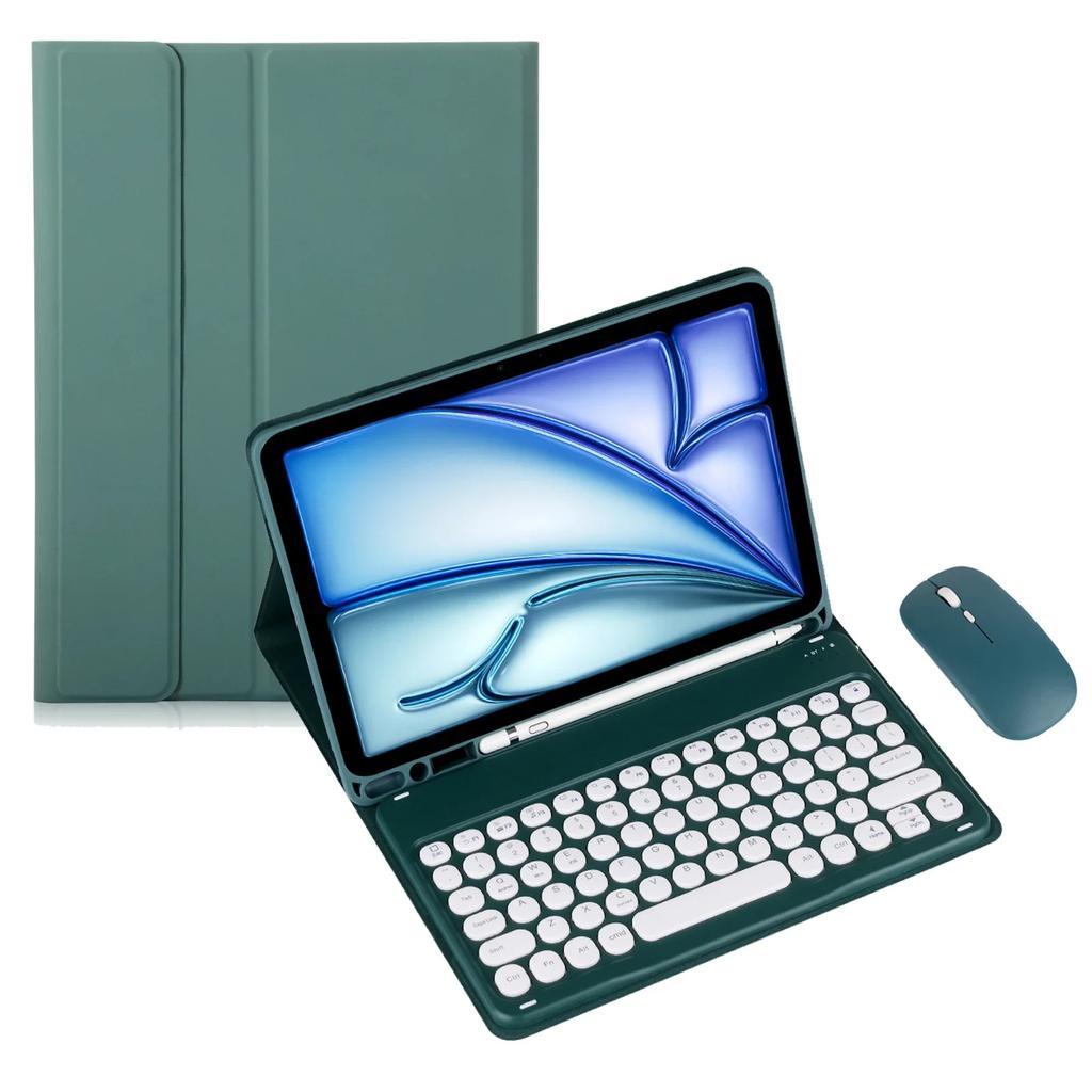 Circular Keyboard Case & Mouse for Samsung Galaxy Tab A8 10.5inch Tablet Spanish/Japanese/Hebrew/Arabic/Ltalian Keyboard Cover