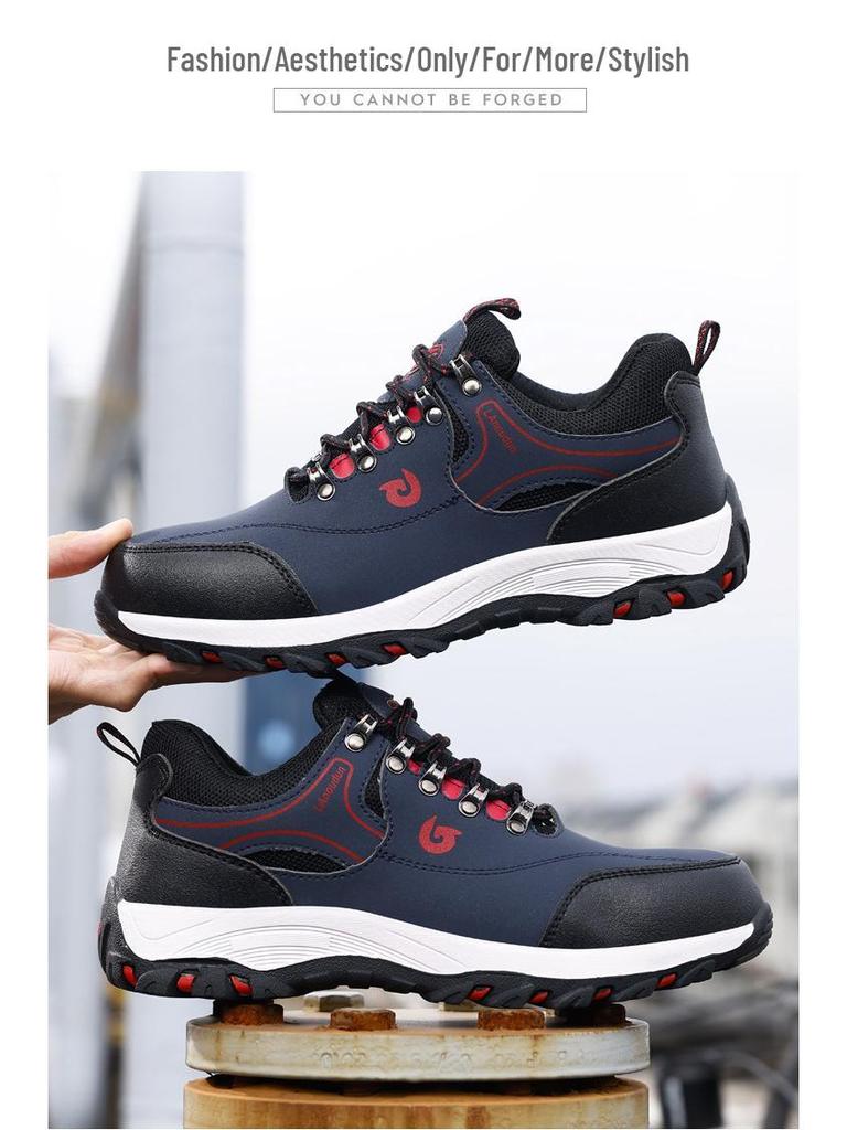 Синие кроссовки Blue Gull Shield с металлическим подноском для мужчин: Ударопрочная, Устойчивая к проколам, Износостойкая, Противоскользящая, Удобная Рабочая Обувь для Защиты Ног.