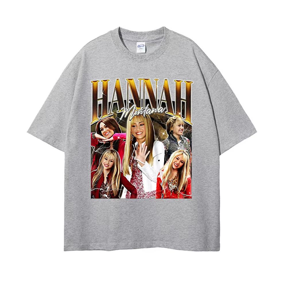 Hannah Montana Vintage Pop Graphic Tshirt Unisexs and Womens Clothing Fashion Aesthetic T Shirt ONeck Cotton Tshirt Streetwear
