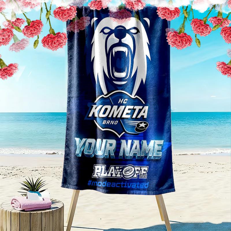 Custom Name HC Kometa Brno Print Beach Towel, Large Soft Quick Dry Towel for Beach Camping Swimming -HE218