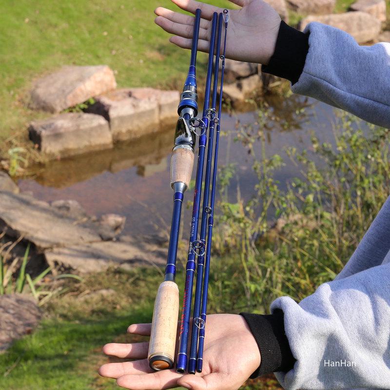 Рыболовная удочка спиннинг из углеродного волокна 4 секции 2,1 - 2,4 м бренда Sougayilang Bass