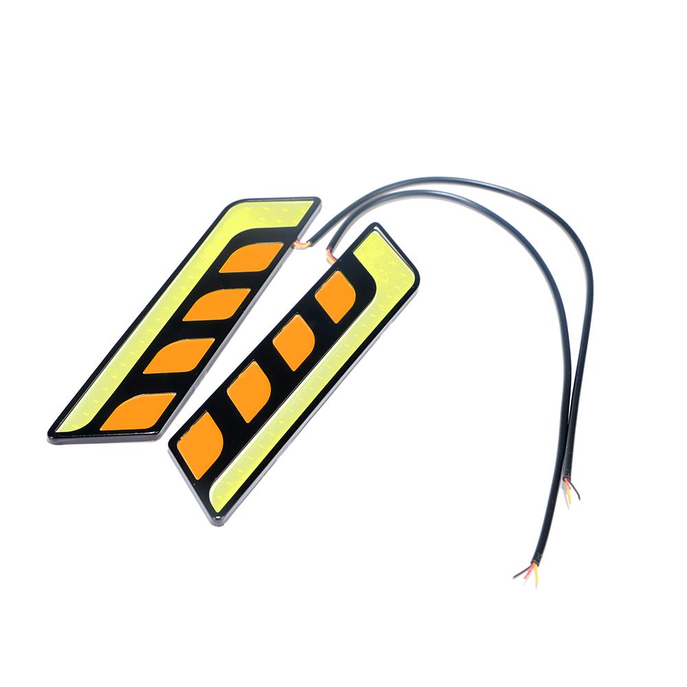 LED Car DRL 2pcs/set COB Universal Daytime Running Lights Turn Signal Lights LED Light Bar Fog Lamps All In One Super Bright Car-styling