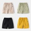 Boys' Mountain Style Shorts Summer Kids Fifth Pants Children's Clothing Baby Boys' Middle Pants Thin Casual Pants Solid Color Mid-Waist
