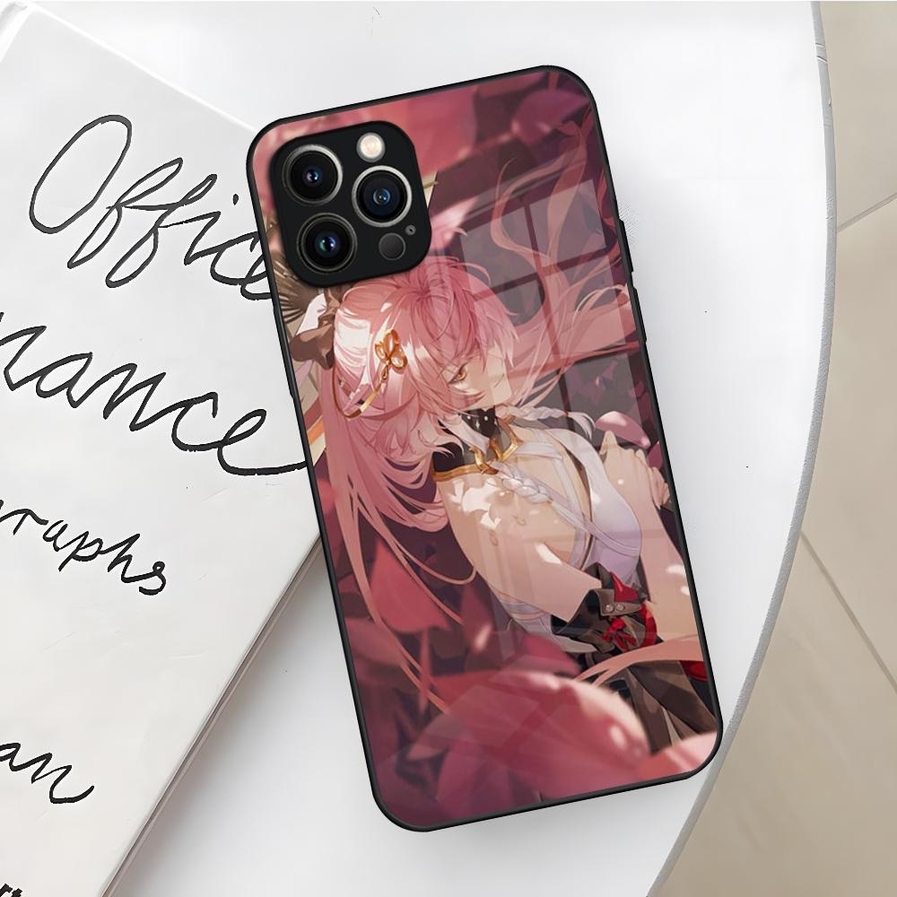 Чехол для телефона Wuthering Waves для iPhone 16 15 14 12 11 13 Pro Max Mini X Xr Xs Se 8 Plus Стеклянная крышка