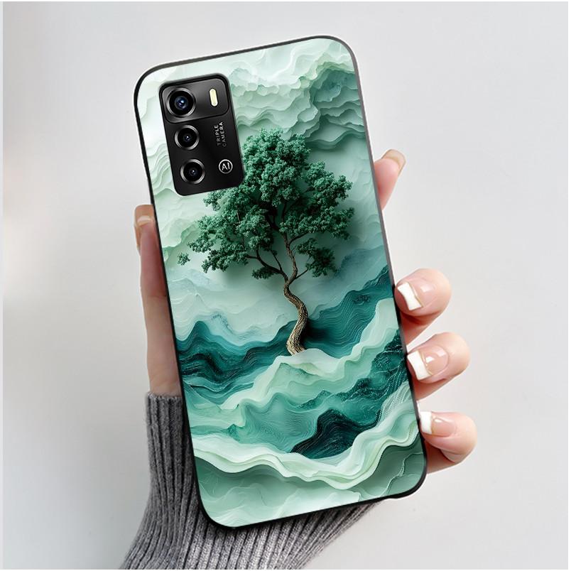 Casing For ZTE Blade A72 4G V40 Vita Phone Case Shell Aesthetic Cute Cat Astronaut Fashion Matte Black Protective Soft TPU Cover