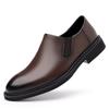 Autumn new men's shoes round head short boots wedge heel comfortable heightening driving shoes one pedal business leather shoes