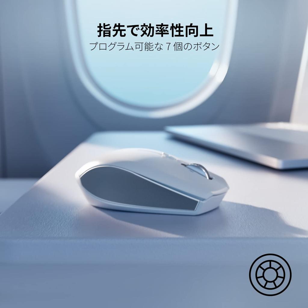 Razer Беспроводная мышь Pro Click Mini Bluetooth Тихий механический переключатель Беспроводной оптический сенсор Razer 5G 7 кнопок Авторизованный дистрибьютор Белый 2,4 ГГц