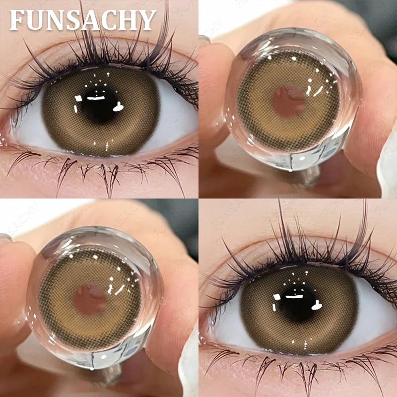 FUNSACHY 1 Pair Brown Color Series Contact Lenses for Eyes Fashion Natural Lenses High Quality Soft Lens Cosmetics Pupils Yearly