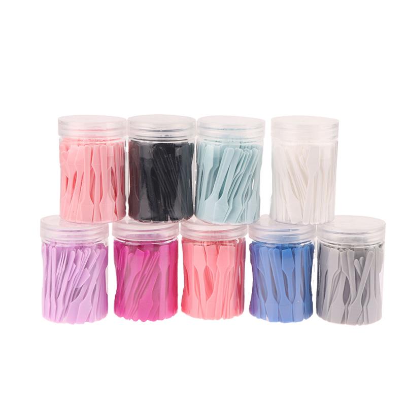 100 шт./банка Мини косметическая лопатка-ложка для крема для лица, макияжа, маски, смешивания, инструменты для красоты своими руками, палочки-аппликаторы для макияжа глаз и лица