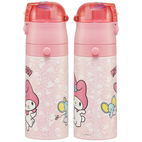 Skater Children's Stainless Steel Water Bottle 2-Way Direct Drinking 420ml Cup Drinking 350ml My Melody Ushiro Shiro Sanrio Child-friendly Lightweight