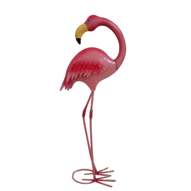 Художественная ручная работа из металла, скульптура фламинго, садовое украшение для патио, заднего двора дома, балкона, ландшафтное украшение