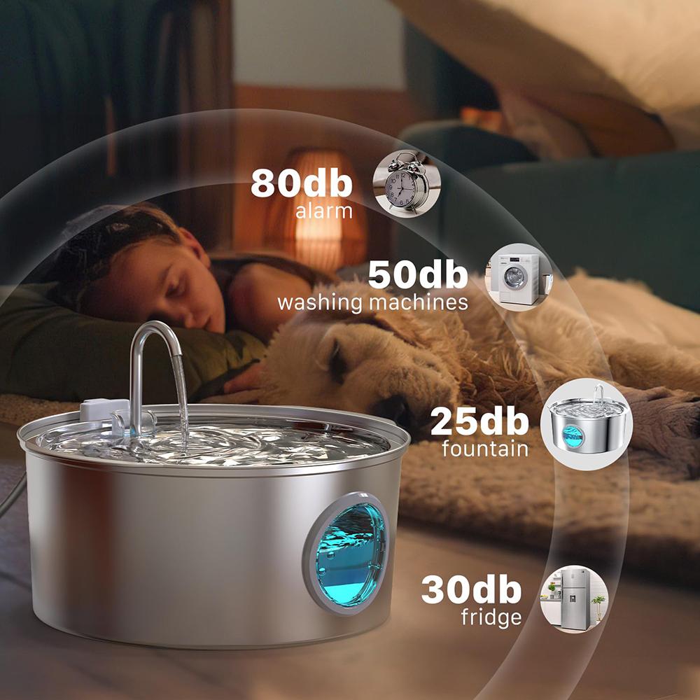 7L USB кран из нержавеющей стали фонтан для кошек с видимым уровнем воды питьевой фонтан для кошек ультра тихий насос автоматическая миска для домашних животных собак