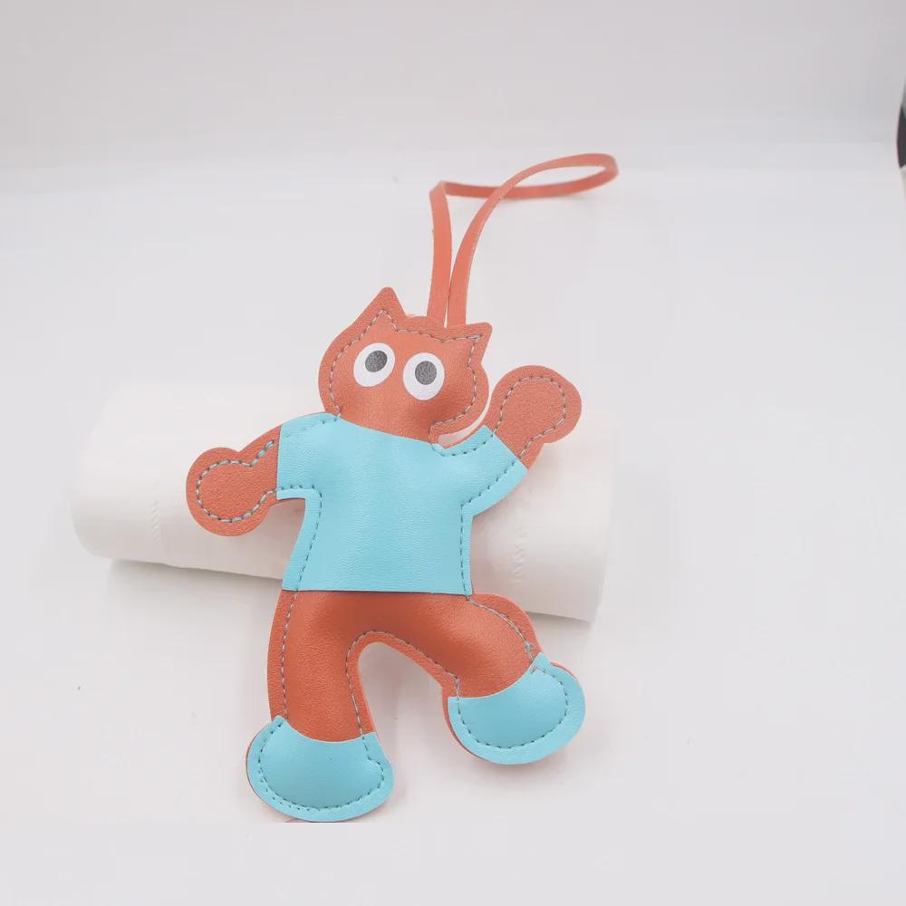 Кожаная мультяшная кукла парная сумка и подвеска для багажа аксессуары