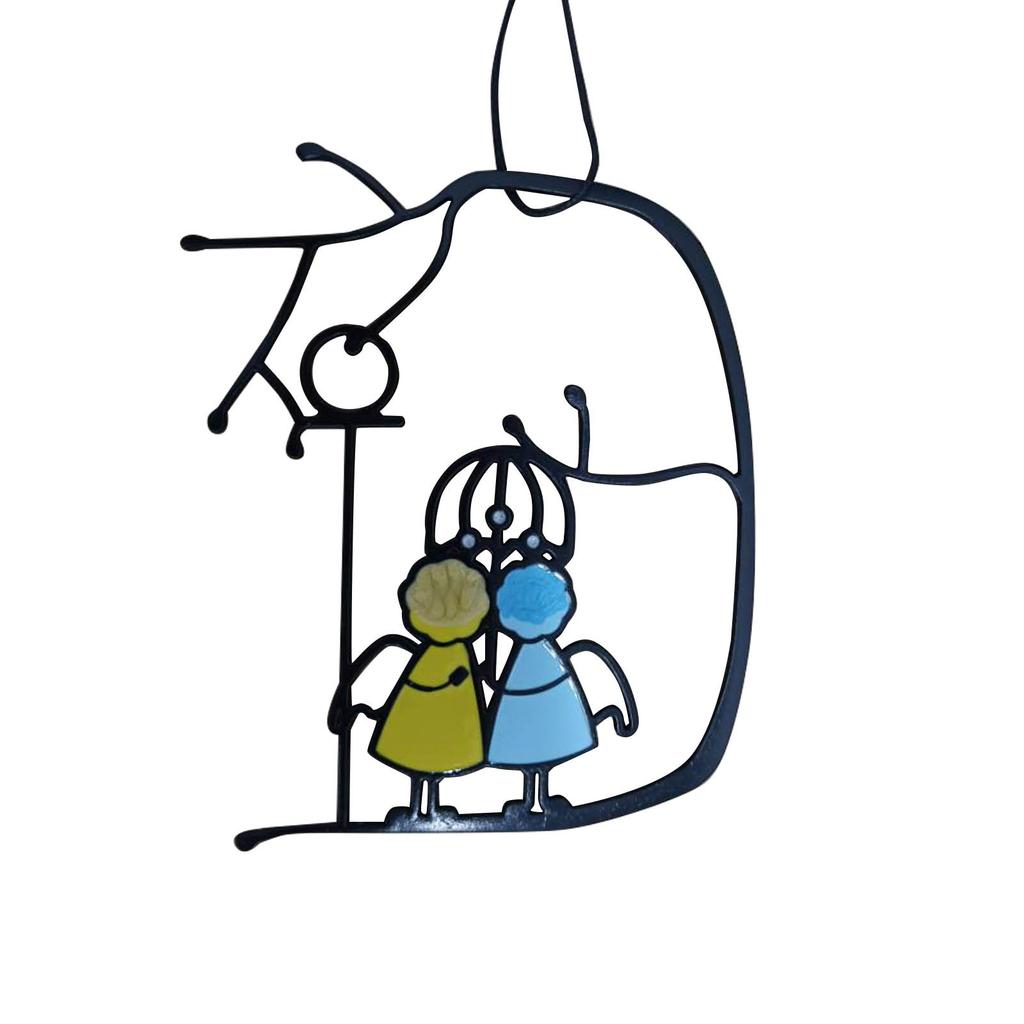 Suncatcher Art Window Hangings Angels Couple Love Home Decor Gift