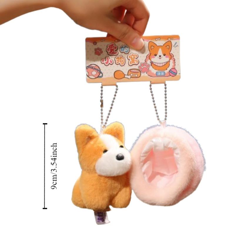 Bag Charm Corgi Doll Plush Toy Puppy Dolls Schnauzer Plush Pendant  Christmas Gift