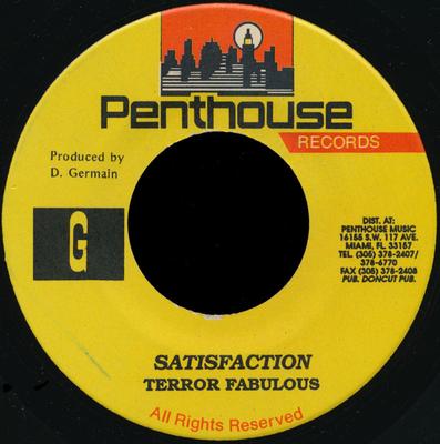 7-дюймовая пластинка TERROR FABULOUS - Satisfaction NONE Penthouse Recor US Регги, Ска и Даб Б/У