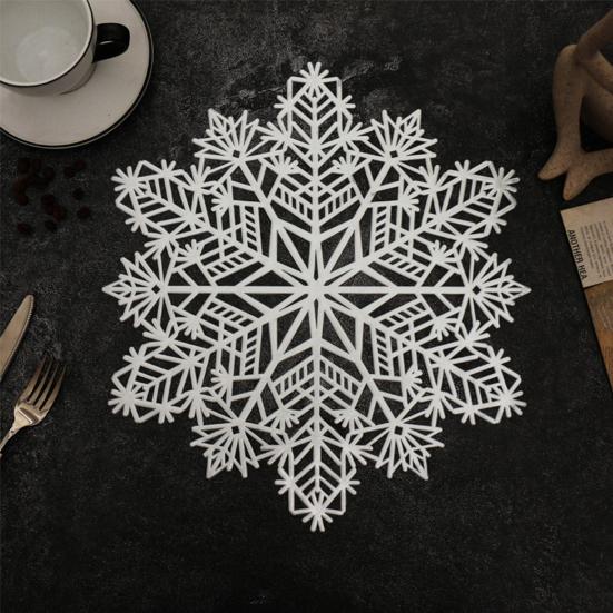 Cup Coaster Mug Pad Hollow-out Design Non-Slip Decorative Christmas Snowflake Table Mat Placemat Decoration