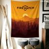 Firewatch Dawn Wall Hanging Printed Fabric Blanket Decorative Tapestries for Bedroom Living Room Home Decor