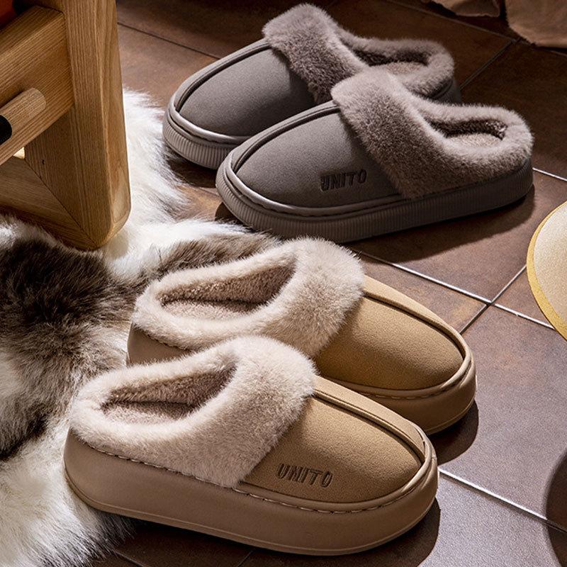 Mao Mao хлопковые тапочки 2025 новая осень и зима для пар удобные домашние нескользящие плюшевые теплые нескользящие тапочки для общежития