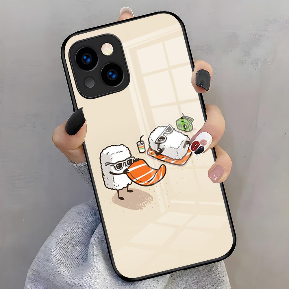 Cartoon Sushi Good Phone Case For IPhone 17 Pro Max 16 15 14 Pro Max 13 11 X Xs Xr 8 7Plus Glass Cover