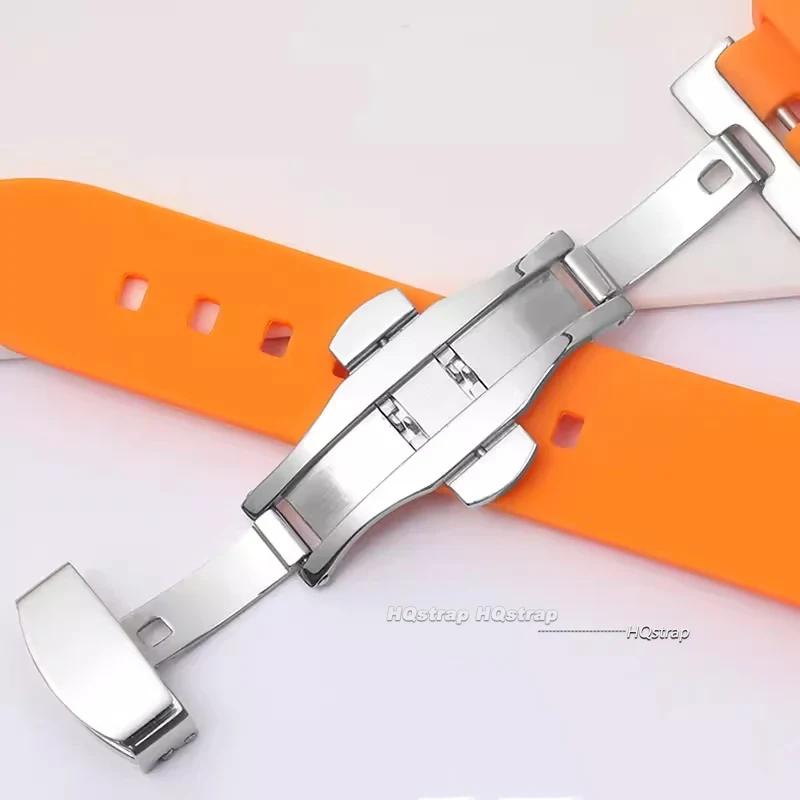 Изогнутый силиконовый ремешок для Swatch с пряжкой из нержавеющей стали 20 мм 22 мм Мужской Женский Мягкий Водонепроницаемый Сменный ремешок для часов для Seiko