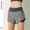 Women's Quick-Dry High-Waist Two-Piece Sports Shorts for Running, Fitness, and Yoga
