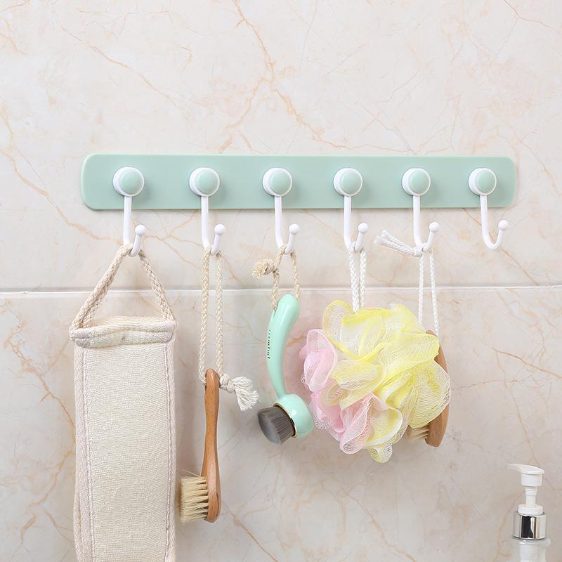 Multifunction Kitchen Storage Hook Holder 6 Hooks Wall Door Hanger Hooks for Spoon Scoop Bathroom Kitchen Organizer